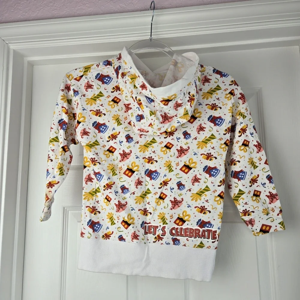 Disney Parks Let's Celebrate Party‎  Pullover Hoodie Unisex Kids Size Small 6